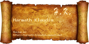 Harmath Klaudia névjegykártya